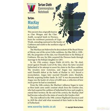 Waverley (M): MacKay Ancient Tartan Cloth Commonplace Notebook (Waverley Genuine Scottish Tartan Notebook) - Waverley Scotland [KSIĄŻKA]