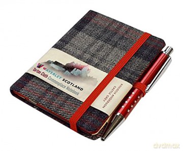Waverley S.T. (S): Castle Grey Mini with Pen Pocket Genuine Tartan Cloth Commonplace Notebook