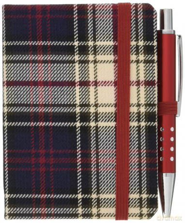 Waverley S.T. (S): Dress Mini with Pen Pocket Genuine Tartan Cloth Commonplace Notebook