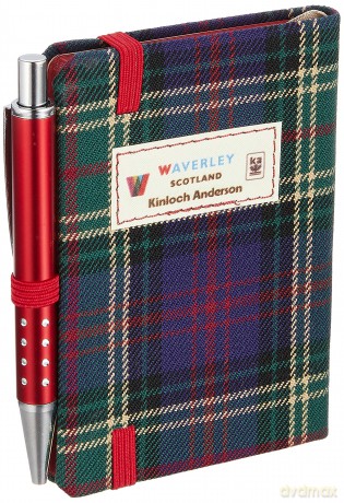 Waverley S.T. (S): Hunting Mini with Pen Pocket Genuine Tartan Cloth Commonplace Notebook