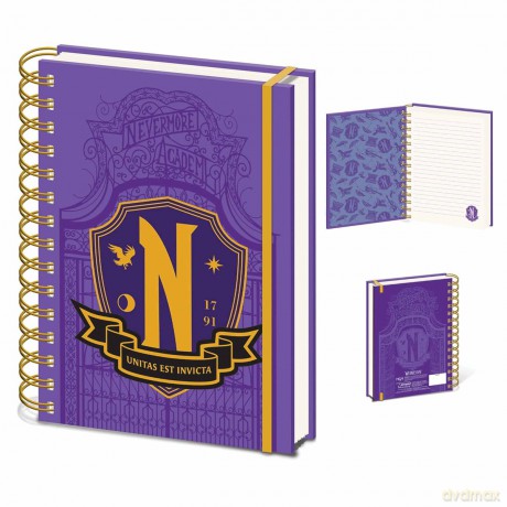 Wednesday Wiro Notebook (Nevermore Shield Design) A5 Notebook and Journal - Official Merchandise [KSIĄŻKA]