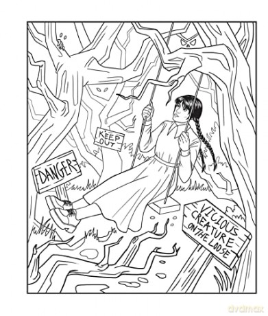 Wednesday: An Unofficial Coloring Book of the Morbid and Ghastly (Unofficial Wednesday Books) - Amanda Brack [KSIĄŻKA]