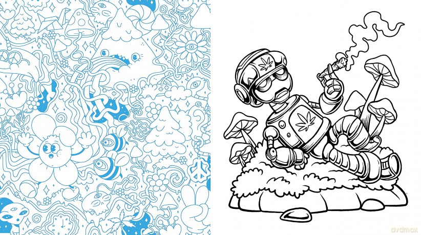 Weed Coloring Book: Pages to Color When You're High (Chartwell Coloring Books) - Editors of Chartwell Books [KSIĄŻKA]
