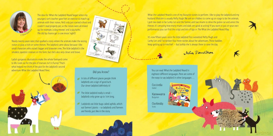 What the Ladybird Heard 15th Anniversary Edition: with a shiny blue foil cover and bonus material from the creators! - Julia Donaldson [KSIĄŻKA]