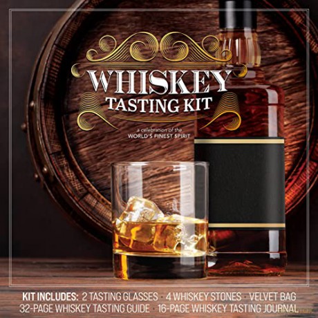 Whiskey Tasting Kit: A Celebration of the World's Finest Spirit - Kit Includes: 2 Tasting Glasses, 4 Whiskey Stones, Velvet Bag, 32-page Whiskey Tasting Guide, 16-page Whiskey Tasting Journal - Arthur Reeves [KSIĄŻKA]