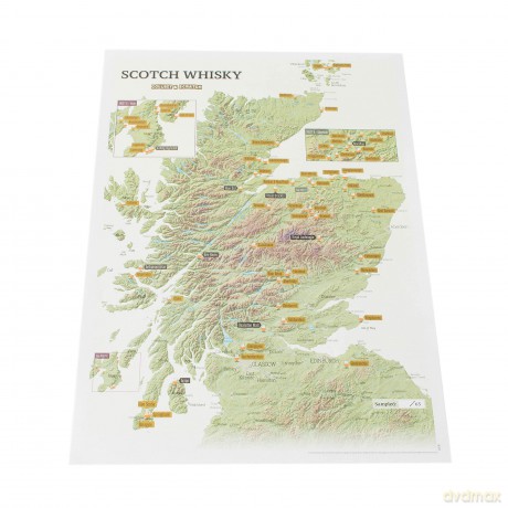 Whisky Distilleries Collect and Scratch Print - Poster for Scotch lovers - 29.7 (w) x 42.0 (h) cm - Maps International [KSIĄŻKA]