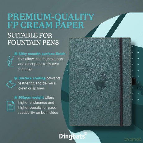 Wildlife Plain Journal A5 - Vegan Leather Hardcover, Ideal for Work, Travel - Pocket, Elastic Closure, Bookmark - Dingbats* Notebooks [KSIĄŻKA]