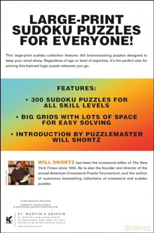 Will Shortz Presents Large-Print Sudoku To Go: 300 Easy to Hard Puzzles to Boost Your Brainpower - Will Shortz [KSIĄŻKA]