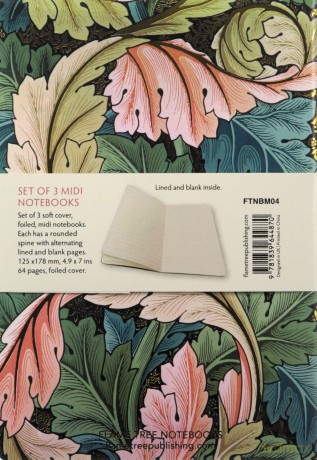 William Morris Set of 3 Midi Notebooks (Midi Notebook Collections) - Flame Tree Studio [KSIĄŻKA]