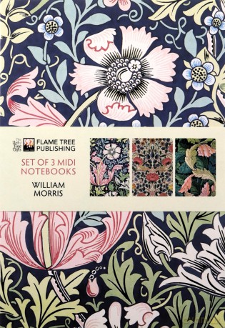 William Morris Set of 3 Midi Notebooks (Midi Notebook Collections) - Flame Tree Studio [KSIĄŻKA]