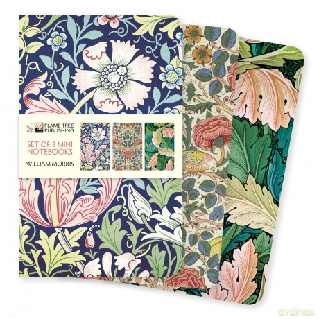 William Morris Set of 3 Mini Notebooks (Mini Notebook Collections) - Flame Tree Studio [KSIĄŻKA]