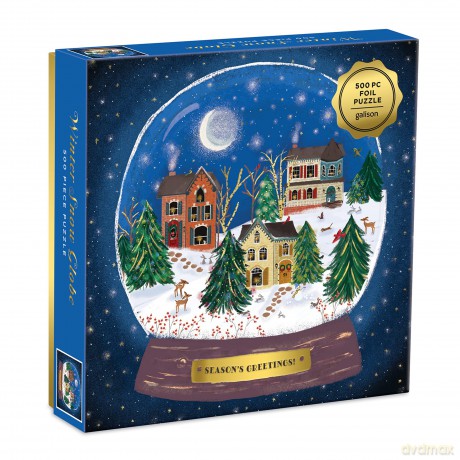 Winter Snow Globe 500 Piece Puzzle: 500 piece Puzzle (with foil detail) - Galison [PUZZLE]
