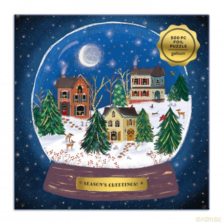 Winter Snow Globe 500 Piece Puzzle: 500 piece Puzzle (with foil detail) - Galison [PUZZLE]