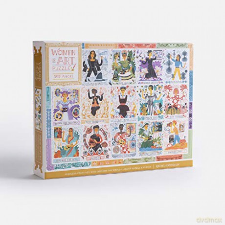 Women in Art Puzzle: Fearless Creatives Who Inspired the World 500-Piece Jigsaw Puzzle and Poster: Jigsaw Puzzles for Adults and Jigsaw Puzzles for Kids - Rachel Ignotofsky [KSIĄŻKA]