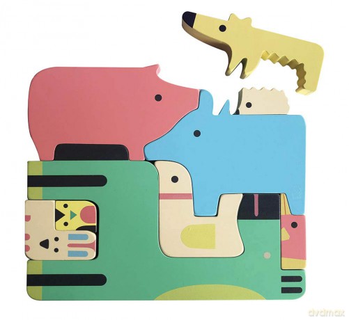 Wooden Puzzle Animals - Sophie Ledesma [KSIĄŻKA]