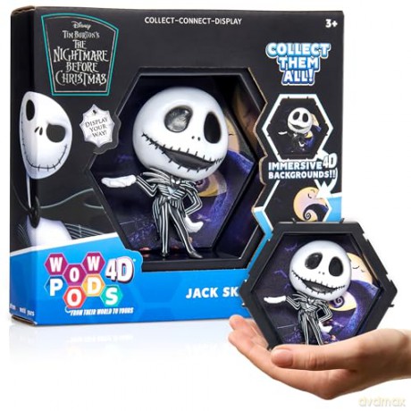 WOW! PODS 4D Disney Jack Skellington | Unique Connectable Collectable Bobble-head figure that Bursts from their World into Yours | Wall or Shelf Display | Disney Toys and Gifts [KSIĄŻKA]