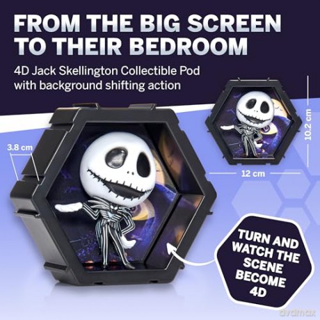 WOW! PODS 4D Disney Jack Skellington | Unique Connectable Collectable Bobble-head figure that Bursts from their World into Yours | Wall or Shelf Display | Disney Toys and Gifts [KSIĄŻKA]