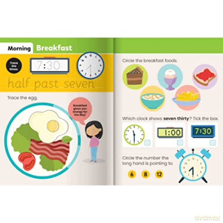 Write and Wipe Time Book | Junior Explorers | Wipe Clean Learning Books | Learn to Tell the Time Book | Ages 4 to 6 Years | First Time Telling Book - Hinkler Pty Ltd [KSIĄŻKA]