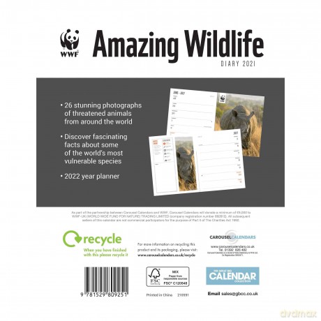 WWF, Amazing Wildlife A5 Deluxe Diary 2021 [KSIĄŻKA]