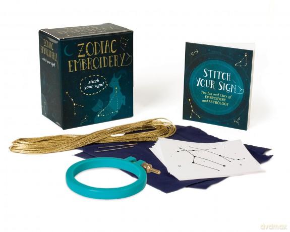 Zodiac Embroidery: Stitch Your Sign (Miniature Editions) - Anna Fleiss [KSIĄŻKA]