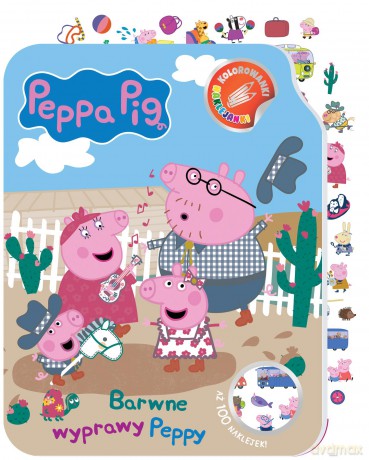 Barwne wyprawy Peppy. Świnka Peppa. Kolorowanki naklejanki [KSIĄŻKA]