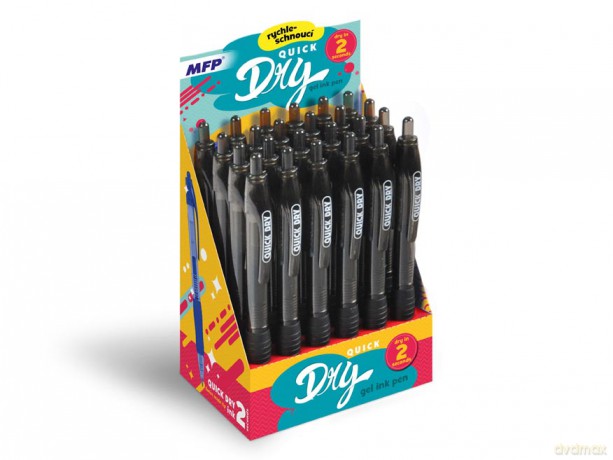 Display Długopis żelowy QUICK DRY czarny 24 szt. 6001211