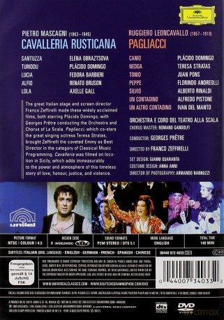 Placido Domingo: Mascagni:Cavaleria Rust.Leoncavallo:Pagl [DVD]