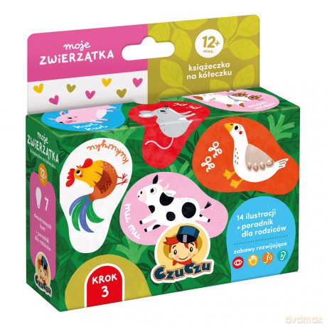 Moje zwierzątka Książeczka na kółeczku dla dzieci 12 mies.CzuCzu [KSIĄŻKA]