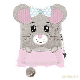 Pamiętnik A5 Włochacz z kłódką 3D Mouse 96 k.