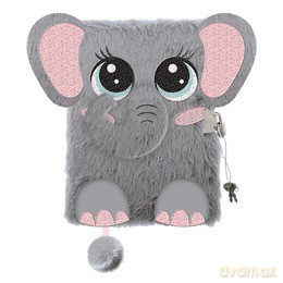 Pamiętnik A5 Włochacz z kłódką 3D My Little Friend Elephant 96 k.