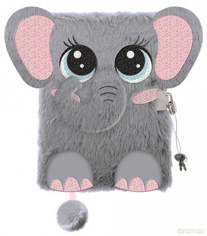 Pamiętnik A5 Włochacz z kłódką 3D My Little Friend Elephant 96 k.
