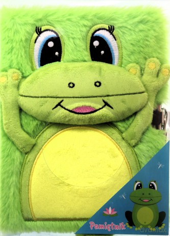 Pamiętnik A5 Włochacz z kłódką 3D My Little Friend Happy Frog 96 k.