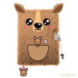 Pamiętnik A5 Włochacz z kłódką 3D My Little Friend Kangaroo 96 k.