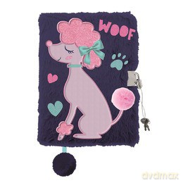 Pamiętnik A5 Włochacz z kłódką 3D My Little Friend Lady Poodle 96 k.