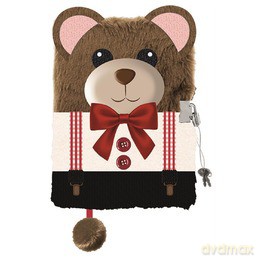 Pamiętnik A5 Włochacz z kłódką 3D My Little Friend Teddy Bear 96 k.