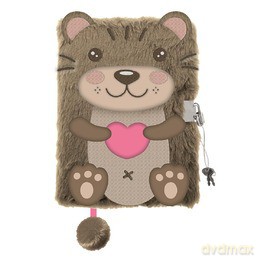 Pamiętnik A5 Włochacz z kłódką 3D My Little Friend, Otter 96 k.