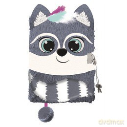 Pamiętnik A5 Włochacz z kłódką 3D Racoon 96 k.