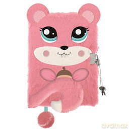 Pamiętnik A5 Włochacz z kłódką 3D Squirrel 96 k.