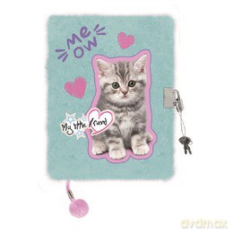 Pamiętnik A5 Włochacz z kłódką My Little Friend Mint Kitty 96 k.