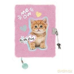 Pamiętnik A5 Włochacz z kłódką My Little Friend Pastel Kitty 96 k.