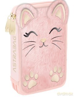 Piórnik 1-komorowy z wyposażeniem Astrabag Fluffy Kitty