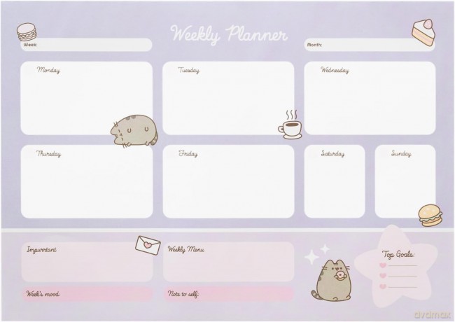 Planer tygodniowy A3 Pusheen BPSA30037