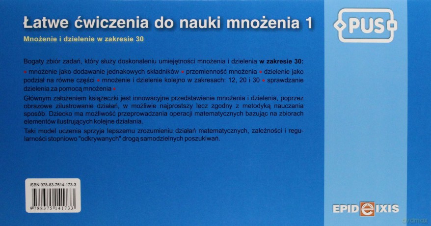 EPIDEIXIS PUS KSIĄŻKA Łatwe ćwiczenia do nauki mnożenia 1 [KSIĄŻKA]