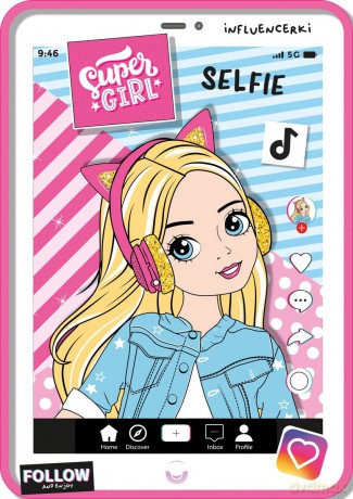 Super girl. Selfie. Kolorowanka z wykrojnika - Katarzyna Maćkowiak [KSIĄŻKA]