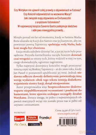 Tajemnice siostry Łucji. Fatima. Nieznana Prawda - Saverio Gaeta [KSIĄŻKA]