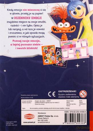 W głowie się nie mieści 2 Dziennik emocji JOUX-9101 [KSIĄŻKA]
