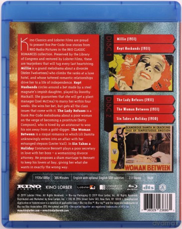 Sin Takes a Holiday / Millie / Kept Husbands / The Lady Refuses / The Woman Between [2xBlu-Ray]