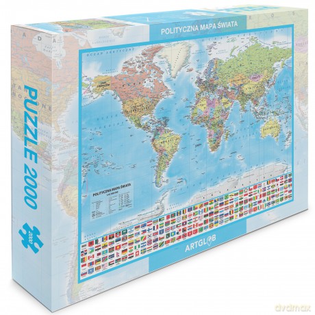 ARTGLOB 2000 el. Świat polityczny mapa 1:42 000 000 [PUZZLE]