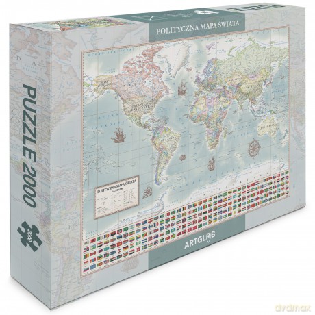 ARTGLOB 2000 el. Świat polityczny mapa stylizowana 1:42 000 000 [PUZZLE]