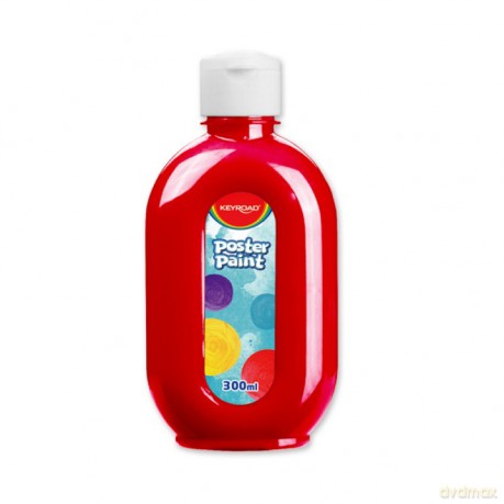 Farba plakatowa 300ml KEYROAD czerwona